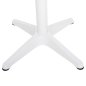 Preview: RUNDER ALUMINIUMTISCH WEIß-POLYWOOD-TOP IN NATURFARBE Φ60x73Hcm
