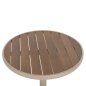 Preview: RUNDER ALUMINIUMTISCH CHAMPAGNER FARBE-POLYWOOD-TOP IN NATURFARBE Φ60x73Hcm