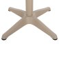 Preview: RUNDER ALUMINIUMTISCH CHAMPAGNER FARBE-POLYWOOD-TOP IN NATURFARBE Φ60x73Hcm