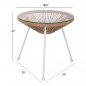 Preview: SIDE TABLE ALLEGRA PROFESSIONAL METAL WHITE AND RATTAN NATURAL D47Χ45cm