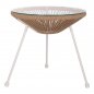 Preview: SIDE TABLE ALLEGRA PROFESSIONAL METAL WHITE AND RATTAN NATURAL D47Χ45cm