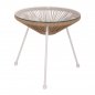 Preview: SIDE TABLE ALLEGRA PROFESSIONAL METAL WHITE AND RATTAN NATURAL D47Χ45cm