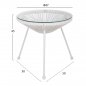 Preview: ALLEGRA BEISTELLTISCH PROFESSIONELL. METALL WEISS RATTAN WEISS Φ47x45cm