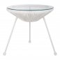 Preview: ALLEGRA BEISTELLTISCH PROFESSIONELL. METALL WEISS RATTAN WEISS Φ47x45cm