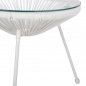 Preview: ALLEGRA BEISTELLTISCH PROFESSIONELL. METALL WEISS RATTAN WEISS Φ47x45cm