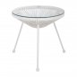 Preview: ALLEGRA BEISTELLTISCH PROFESSIONELL. METALL WEISS RATTAN WEISS Φ47x45cm