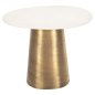 Preview: BEISTELLTISCH FODEN, TISCHPLATTE AUS KÖRNERTEM WEISSEN MARMOR UND METALLUNTERSETZUNG IN GOLD, 62,5 x 40,5 x 52,5 Hcm