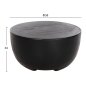 Preview: BEISTELLTISCH MASSIVES SUAR-HOLZ IN SCHWARZER FARBE, Φ58x34Hcm