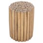 Preview: BEISTELLTISCH RUND TEAK-ZWEIGE IN NATÜRLICHER FARBE Φ29,5x40,5Hcm