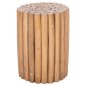 Preview: BEISTELLTISCH RUND TEAK-ZWEIGE IN NATÜRLICHER FARBE Φ29,5x40,5Hcm
