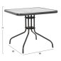 Preview: OUTDOOR-TISCH QUADRATISCH FIGO GRAU METALL-GLAS TISCHPLATTE 80Χ80Χ71Hcm