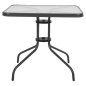 Preview: OUTDOOR-TISCH QUADRATISCH FIGO GRAU METALL-GLAS TISCHPLATTE 80Χ80Χ71Hcm