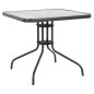Preview: OUTDOOR-TISCH QUADRATISCH FIGO GRAU METALL-GLAS TISCHPLATTE 80Χ80Χ71Hcm