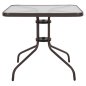 Preview: OUTDOOR-TISCH QUADRATISCH FIGO BRAUN METALL-GLAS TISCHPLATTE 80Χ80Χ71Hcm