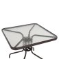 Preview: OUTDOOR-TISCH QUADRATISCH FIGO BRAUN METALL-GLAS TISCHPLATTE 80Χ80Χ71Hcm