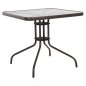 Preview: OUTDOOR-TISCH QUADRATISCH FIGO BRAUN METALL-GLAS TISCHPLATTE 80Χ80Χ71Hcm