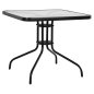 Preview: OUTDOOR-TISCH QUADRATISCH FIGO SCHWARZ METALL-GLAS TISCHPLATTE 80Χ80Χ71Hcm