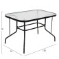 Preview: TISCH ADAM SCHWARZ METALLIC MIT GLASOBERFLÄCHE 120X70X70cm