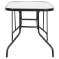 Preview: TISCH ADAM SCHWARZ METALLIC MIT GLASOBERFLÄCHE 120X70X70cm