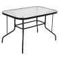 Preview: TISCH ADAM SCHWARZ METALLIC MIT GLASOBERFLÄCHE 120X70X70cm