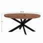 Preview: ESSTISCH OVAL 6cm. DICKE AUS MASSIVHOLZ MANGO 160x90x77 cm