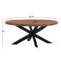 Preview: ESSTISCH OVAL 6cm DICKE AUS MASSIVHOLZ MANGO 210x100x78 cm