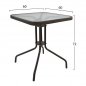 Preview: Metallischer Outdoortisch in Braun mit Sicherheitsglas