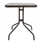 Preview: Metallischer Outdoortisch in Braun mit Sicherheitsglas