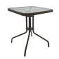Preview: Metallischer Outdoortisch in Braun mit Sicherheitsglas