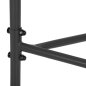 Preview: Halbrunder Tisch LIMA Metallic-Grau mit Glasplatte 70 x 40 x 64,5 cm.