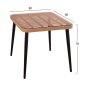 Preview: Metalltisch aus schwarzem Metall und Korbgeflecht 80x80x78