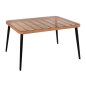 Preview: Metalltisch aus schwarzem Metall und Korbgeflecht 140x80x78 cm