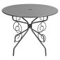 Preview: Outdoor-Tisch aus Metall mit Verzierung in Anthrazit