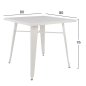 Preview: Metallic table in milk white color 80x80x76cm
