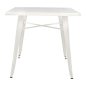 Preview: Metallic table in milk white color 80x80x76cm