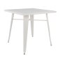 Preview: Metallic table in milk white color 80x80x76cm