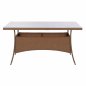 Preview: MINSK RATTAN METAL TABLE BEIGE BROWN 150x90x75 cm