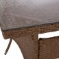 Preview: MINSK RATTAN METAL TABLE BEIGE BROWN 150x90x75 cm