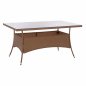 Preview: MINSK RATTAN METAL TABLE BEIGE BROWN 150x90x75 cm
