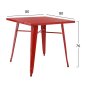 Preview: Metalltisch in der Farbe Rot 80x80x76 cm