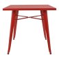 Preview: Metalltisch in der Farbe Rot 80x80x76 cm