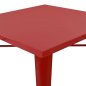 Preview: Metalltisch in der Farbe Rot 80x80x76 cm
