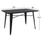 Preview: Metal table in matt black color 120x80x76 cm