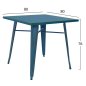 Preview: Metal table in the color blue patina 80x80x76cm