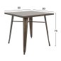 Preview: Metalltisch in der Farbe Rost 80x80x76 cm