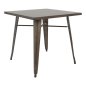 Preview: Metalltisch in der Farbe Rost 80x80x76 cm