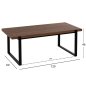 Preview: COFFEE TABLE MDF IN WALNUT TABLETOP-BLACK METAL BASE 120x60X46Hcm