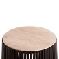 Preview: KREST WOHNZIMMERTISCH MASSIVES AKAZIENHOLZ IN BRAUN-TRAVERTIN Φ90x40cm