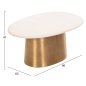Preview: COUCHTISCH FODEN TISCHPLATTE AUS KÖRNERWEISSEM MARMOR UND METALL IN GOLD, 90 x 60 x 41 H cm