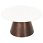 Preview: FODEN WOHNZIMMERTISCH WEISSE MARMORPLATTE UND METALL Φ77x40cm